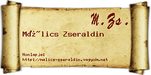 Málics Zseraldin névjegykártya